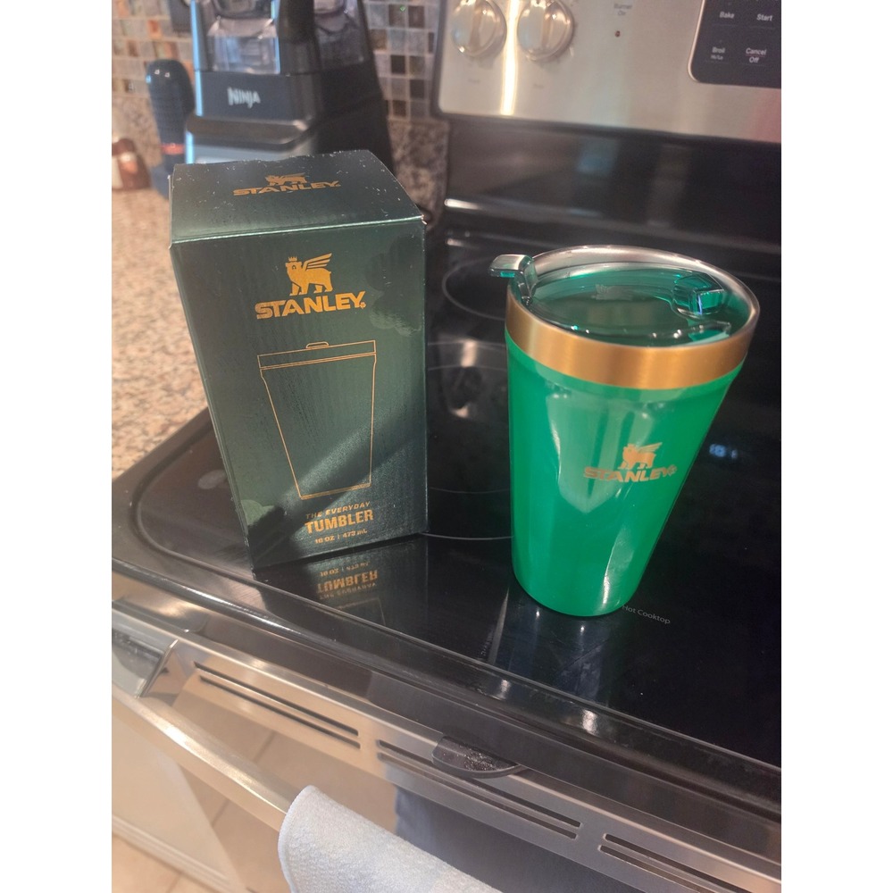 Stanley The Everyday Tumbler 16oz Green Gold Shimmer Stainless Steel New in Box